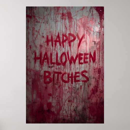 Bloody Splatters Halloween Dramatic Crazy Door Poster (Voorkant)