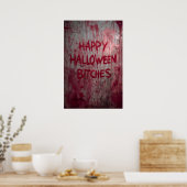 Bloody Splatters Halloween Dramatic Crazy Door Poster (Keuken)