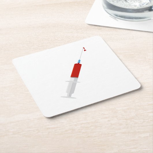 Bloody spuit kartonnen onderzetters (Schuin)