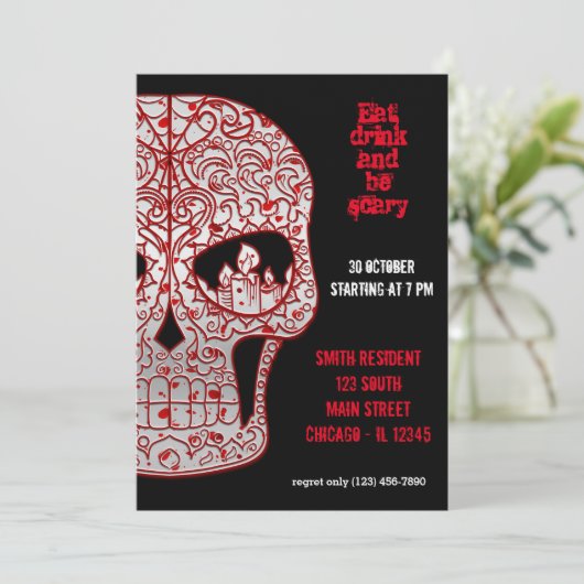 Bloody Sugar Skull Kaart (Staand voorkant)