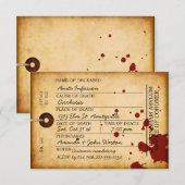 Bloody Toe Label Halloween Antiek Grunge Asylum Kaart (Voorkant / Achterkant)