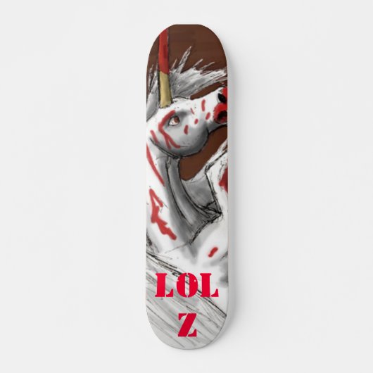 Bloody unicorn- LOLZ BOARD Persoonlijk Skateboard (Voorkant)