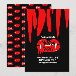 Bloody Vampire Halloween Verjaardagsfeest Kaart