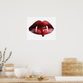 Bloody Vampire Red Lipstick Lipstick Poster (Keuken)
