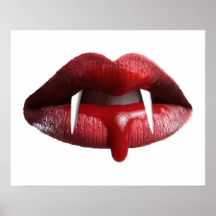 Bloody Vampire Red Lipstick Lipstick Poster