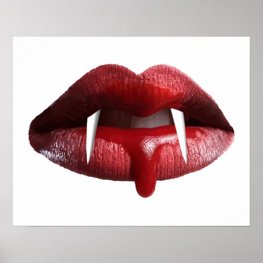 Bloody Vampire Red Lipstick Lipstick Poster (Voorkant)