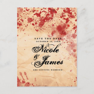 Bloody Vintage Papier Halloween Sla de Datum Vast Aankondigingskaart