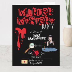 Bloody WhoDunIt Escape kamer   Uitnodigingskaart Kaart