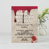 Bloody Whodunit Murder Mystery Bloody Party Kaart (Staand voorkant)