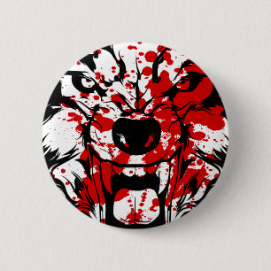 Bloody Wolf Ronde Button 5,7 Cm