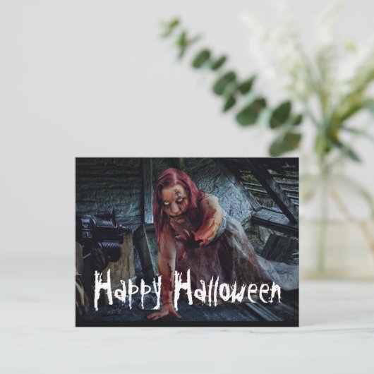 Bloody Zombie Briefkaart (Staand voorkant)