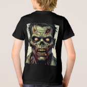 Bloody Zombie Face Comic Pop Art Halloween Tri-Blend Shirt (Achterkant)