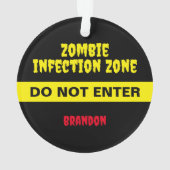 Bloody Zombie Horror Film Biohazard Halloween Ornament (achterkant)