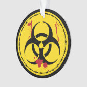 Bloody Zombie Horror Film Biohazard Halloween Ornament (voorkant)