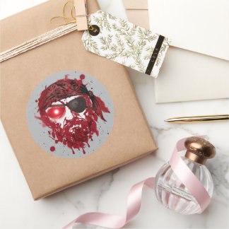 Bloody Zombie Pirate Eye Patch Round Stickicker Ronde Sticker
