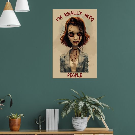 BloodyZombia Ik ben echt dol op mensen Poster (Woonkamer 1)