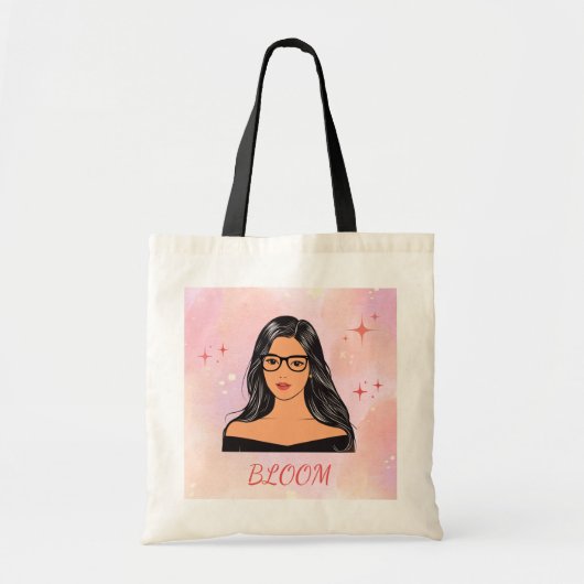 Bloom Aesthetic Girl Tote Bag (Voorkant)