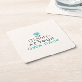 Bloom at Your Own Pace Minimal Motivational Coaste Kartonnen Onderzetters (Schuin)