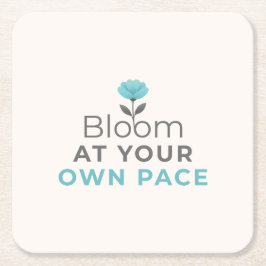 Bloom at Your Own Pace Minimal Motivational Coaste Kartonnen Onderzetters