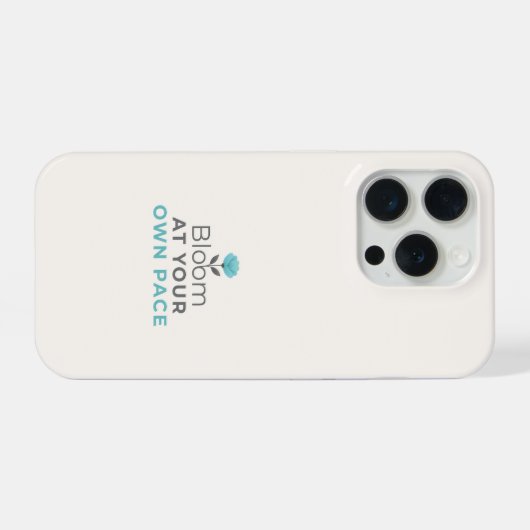 Bloom at Your Own Pace Minimal Motivational iPhone iPhone Hoesje (Achterkant horizontaal)