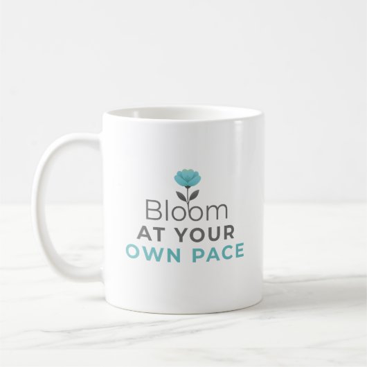 Bloom at Your Own Pace Minimal Motivational Mug Koffiemok (Links)