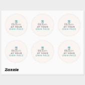 Bloom at Your Own Pace Minimal Motivational Sticke Ronde Sticker (Vel)