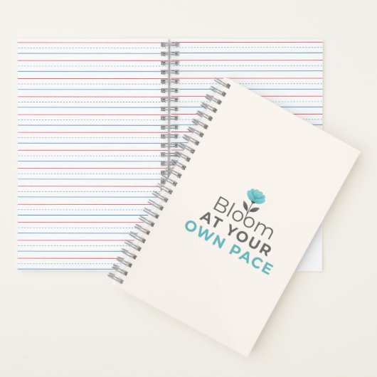 Bloom at Your Own Pace Minimal Notebook Notitieboek (Binnen)