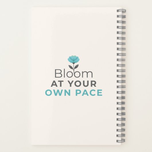 Bloom at Your Own Pace Minimal Notebook Notitieboek (Achterkant)