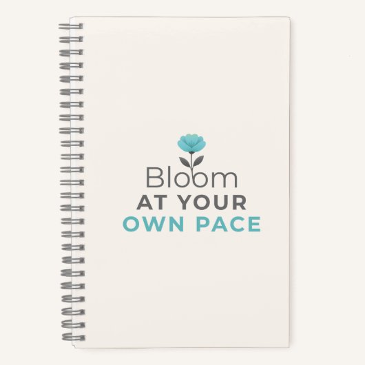 Bloom at Your Own Pace Minimal Notebook Notitieboek (Voorkant)