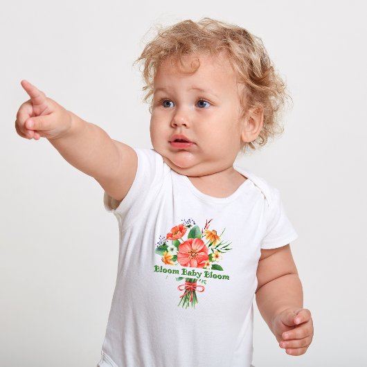 "Bloom Baby Bloom" Waterverf Bloemen Bodysuit