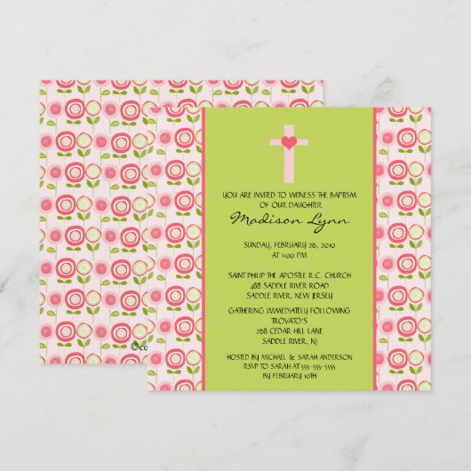 Bloom Baby Girl Baptisme Inname Kaart (Voorkant / Achterkant)