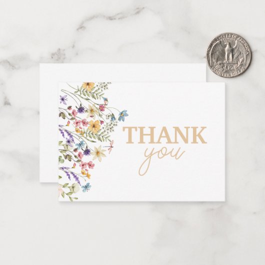 Bloom Baby shower Dank u Kaart Notitiekaartje (Voorkant / Achterkant in situ)