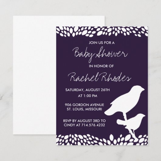 Bloom  Baby shower Uitnodiging (Voorkant / Achterkant)