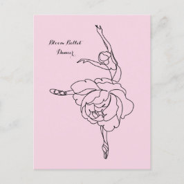 Bloom Ballet Dancer met Floral Touch Gepersonalise Briefkaart