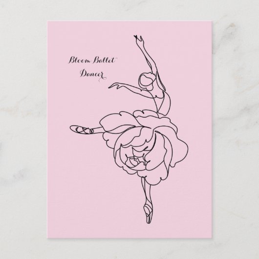 Bloom Ballet Dancer met Floral Touch Gepersonalise Briefkaart (Voorkant)