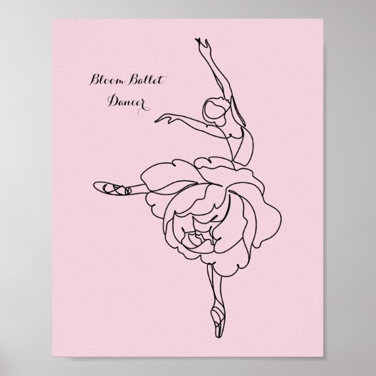 Bloom Ballet Dancer met Floral touch Poster (Voorkant)