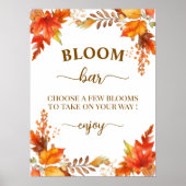 Bloom Bar Fall Boho Floral Bridal Shower Poster (Voorkant)