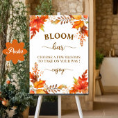 Bloom Bar Fall Boho Floral Bridal Shower Poster