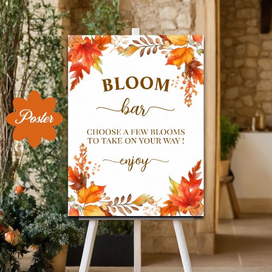 Bloom Bar Herfst Boho Bloem Bruiloft Borrel Poster