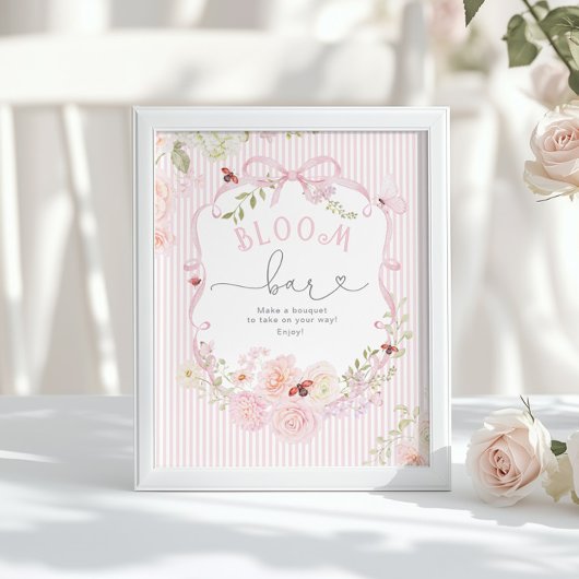 Bloom Bar Love Bug Bloemen Baby Shower Poster