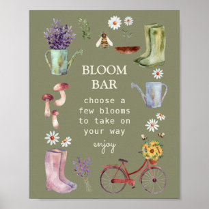 Bloom Bar Tuin Baby shower Teken Poster