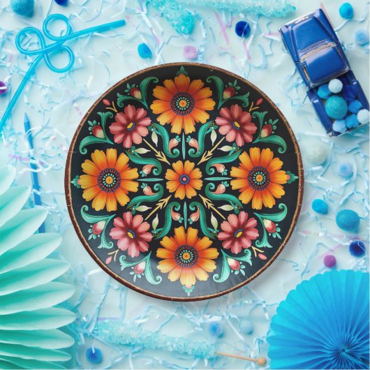 💀🎉Bloom & Bite Día de los Muertos Papieren Bordje (Feest)