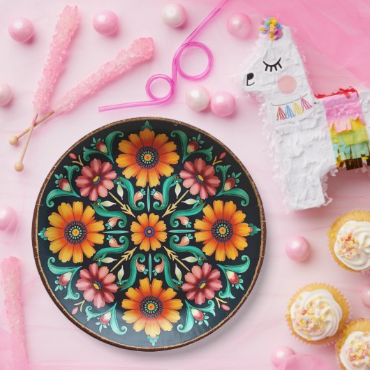 💀🎉Bloom & Bite Día de los Muertos Papieren Bordje (Feest)