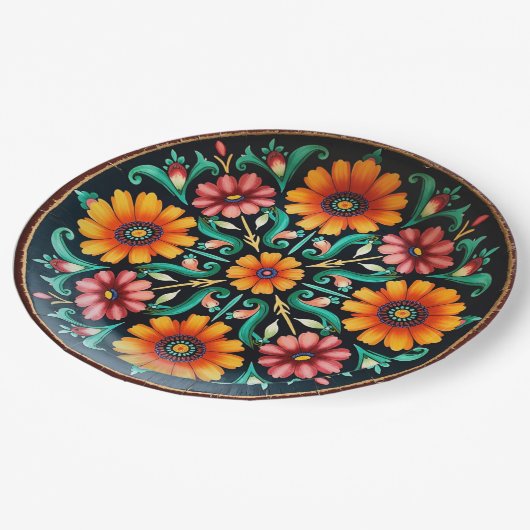 💀🎉Bloom & Bite Día de los Muertos Papieren Bordje (Gekanteld)