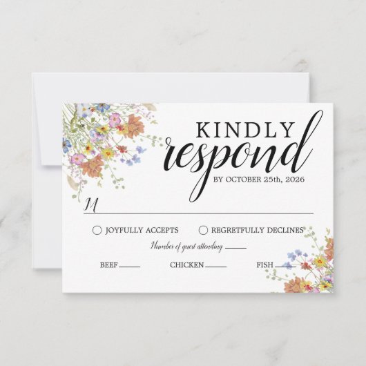 Bloom & Bliss-antwoordkaart RSVP Kaartje (Voorkant)