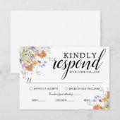 Bloom & Bliss-antwoordkaart RSVP Kaartje (Voorkant / Achterkant)