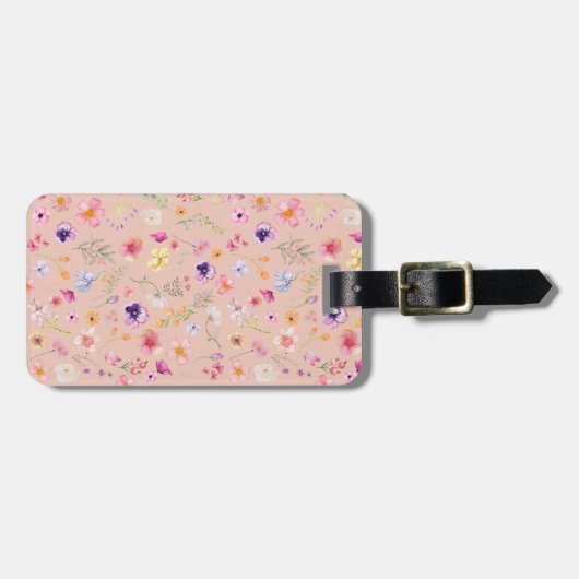 Bloom Bliss Bagagelabel - Peach Blush Charm (Voorkant horizontaal)