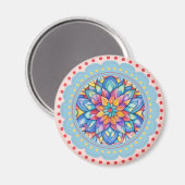 Bloom Bliss kleurrijke bloem Magneet (Voorkant / Achterkant)