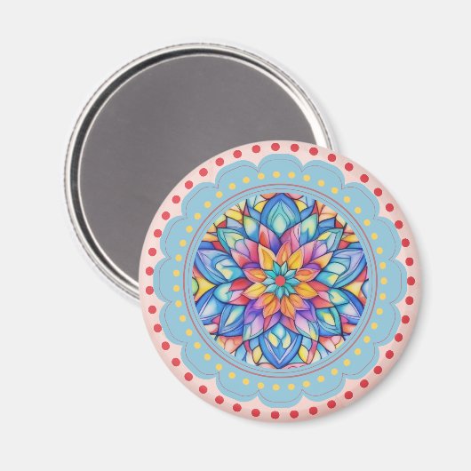 Bloom Bliss kleurrijke bloem Magneet (Voorkant / Achterkant)