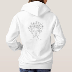 "Bloom" Bloemige Vrouw Gezichts Kunst T-Shirt Bo